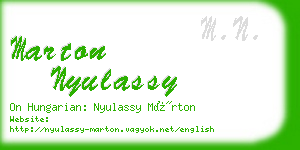 marton nyulassy business card